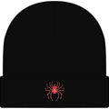 Phantom Spider Cuff Beanie — Red Spider Embroidered Knit Hat